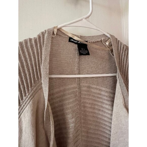 DKNY women’s size large silver gray cardigan - Picture 4 of 12